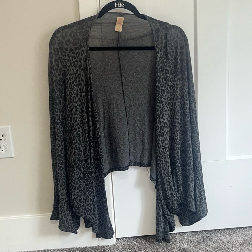 ZARA leopard print asymmetrical cardigan